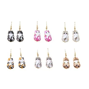 6 Pairs Cute Dangle Anime Cat Earrings for Girls Women Fun Animal Earrings Set T - Picture 1 of 7