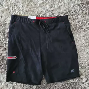 NEW ZEROXPOSUR BLACK SWIM SUIT SHORTS SWIM TRUNKS MENS XL - Foto 1 di 10