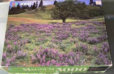 Magnum Hillside Near Lyle WA 3000 Piece Jigsaw Puzzle Washington Purple Flowers - Image 1 of 4