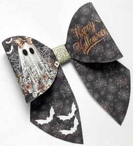 ENCAJE FANTASMA HALLOWEEN MARINERO ARCO IMPRESO LONA TELA MOÑO TEMPERATURA HACER LAZOS PARA EL CABELLO - Imagen 1 de 3