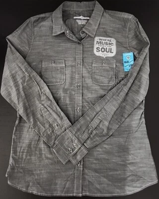 House Of Blues женщин новый с Ярлыками серый Chambray кнопка вверх L/S хлопковая рубашка размер L (C3) - Изображение 1 из 4