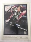 1991 Nordstrom Vintage Magazine Print Ad Model in Car Pure Wool Mark