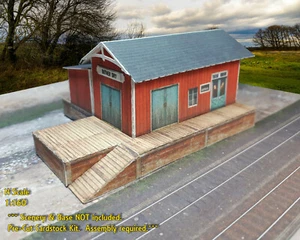 N Scale Building -Trackside Freight Depot (Cover Stock PRE-CUT PAPER Kit) FDN2 - Picture 1 of 8