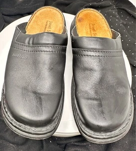 Josef Siebel Mens Black Leather Slip On Shoes Labelled EUR 45 - Picture 1 of 3