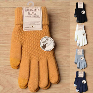 Unisex Winter Touch Screen Gloves Warm Crochet Knitted Full Finger Mittens 