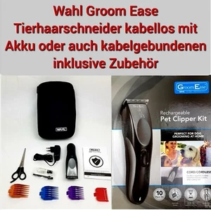 Schermaschine Tierhaarschneider WAHL Groom Ease für Hunde mit Akku viel Zubehör - Bild 1 von 10