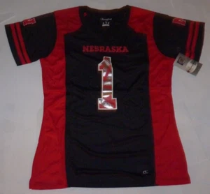 NEW NCAA Nebraska Cornhuskers Jersey Shirt Women L Large 12 14 NEW NWT - Picture 1 of 2
