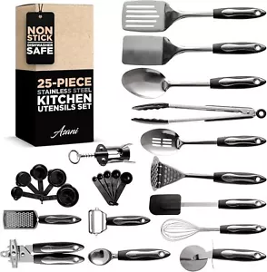25-Piece Stainless Steel Kitchen Utensil Set | Non-Stick - Picture 1 of 6