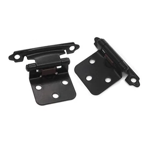 Black Kitchen Cabinet Hinges  Inset Self-Closing Face Mount Cupboard Hinges - Picture 1 of 17