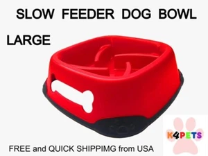 Tazón Comedor Mascotas Slow Fedeer, GRANDE, Elegante Color Rojo - Imagen 1 de 8