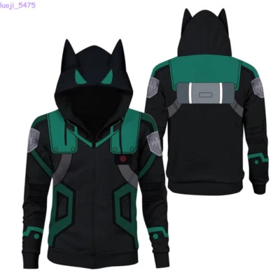 Midoriya Izuku My Hero Academia World Hero Cosplay Hoodie Zip Up Jacket Coat New - Image 1 of 4