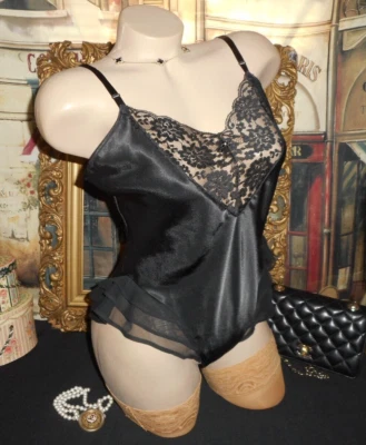 Sm 8 10 光面黑色缎面 Teddie 雪纺飘动腿部装饰蕾丝 — 第 1/4 张图片