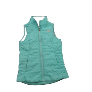 North Face Vest Girls Small Sleeveless Green Pockets Full Zip Lightweight - Picture 1 of 8