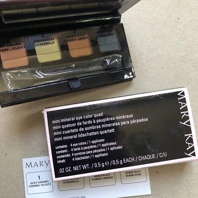 Mary Kay Mini Mineral Eye Color Shadow Quad Silky Caramel Lemongrass Amber Blaze - Image 1 of 4
