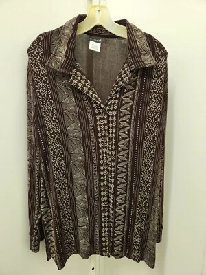 Citiknits Notch Collar Button Front Jacket Blouse LARGE pre-owned A48198 - Image 1 of 2