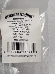 Oriental Trading 12 dolphin necklaces different colors.  New in package. - Picture 1 of 7
