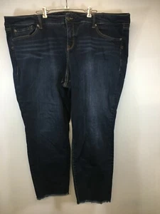Torrid Women's Boyfriend Jeans Crop Premium Stretch Distressed Size 26 Raw Hem - Picture 1 of 6