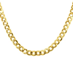 14K Hollow Curb Link Chain - Picture 1 of 5