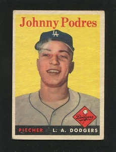 #120 JOHNNY PODRES, Dodgers - 1958 Topps: VG, surface rub, no creases 250072e - Picture 1 of 3