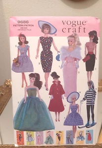 c gue Craft Pattern 9686 vintage fashions for Barbie 11.5" doll collection UNCUT - Picture 1 of 3