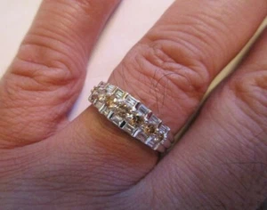 14K Gold White & Fancy Color Diamond Wedding Band TCW=1.00 F-VS2 Value=$5,900 - Picture 1 of 11