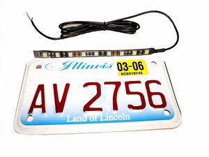 White LED Tag Lights Universal Motorcycle License Plate Strip Light Icon - Picture 1 of 6