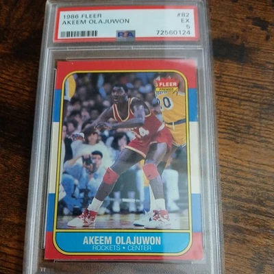 Fleer Akeem Olajuwon 1986 novato #82 PSA 5 Foto 1 de 2