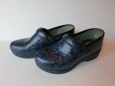 Dansko Women Professional XP 2.0 Patent Clogs US 7.5-8/38 Navy Floral Embossed* - Image 1 of 4