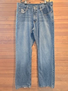 Cinch Jeans 38x36 Blue Relaxed Fit Western Cowboy Distressed White Label USA - Picture 1 of 14