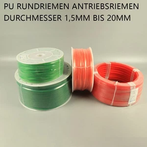 Antriebsriemen Durchmesser 1,5mm bis 20mm Keilriemen Rot / Grün PU Rundriemen - Picture 1 of 18