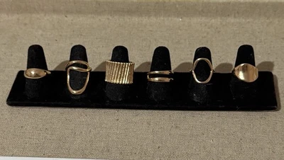 Lote de 6 anillos de oro de acero inoxidable para mujer bohemio moda anillo al por mayor Foto 1 de 2