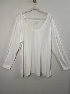 Camicia bianca Lane Bryant scollo a V manica lunga taglia 22/24 - Foto 1 di 3
