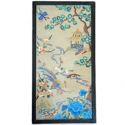Antique Framed Chinese Embroidery Panel C.1920 - Image 1 of 4