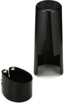 Ligadura oscura Rovner y tapa para boquilla de saxofón tenor de goma dura - 2R Foto 1 de 4