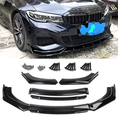 For BMW 740i 750i 760 Glossy Black Front Bumper Lip Spoiler Splitters Body Kit — 第 1/4 张图片