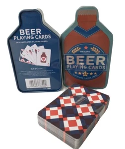 BIER 54 illustrierte Spielkarten in Blechdose Sterling Ware - Glocke & Ausgangssperre - NEU - Bild 1 von 9