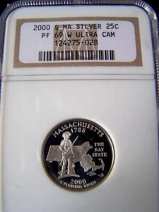 2000 S 25c Silver State Quarter Massachusetts Ultra Cameo ANA pf 69 - Picture 1 of 4