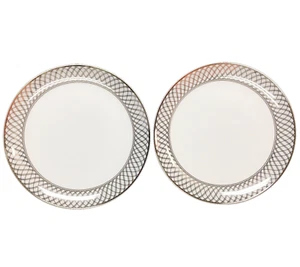 United Airlines First Class Plates Platinum Scroll 8” PL 014 Wessco Set of 2 - Picture 1 of 5