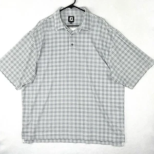 FJ FootJoy Golf Polo Shirt Men's XL Gray Black Checkered Soft Lightweight S/S - Picture 1 of 7