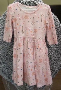 Emma & Elsa Dress Pink Animal Prints Long Sleeve Pockets Girl’s Size 5 c - Picture 1 of 7