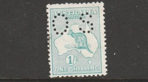 1913 FIRST WATERMARK 1/- GREEN "OS" KANGAROO "USED" BW 30BA $65.00 BARGAIN! - Picture 1 of 1