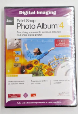 New Sealed Jasc Digital Imaging Paint Shop Photo Album 4 NOS - Image 1 of 2