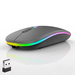 Rechargeable Wireless Slim Mouse 2.4G with USB Receiver for Notebook PC Laptop - Picture 1 of 7