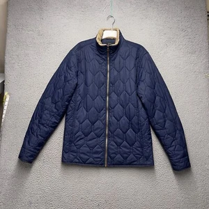 Weatherproof Jacket Mens M Blue Quilted Lined Barn Chore Outdoor Sherpa Neckline - Picture 1 of 12