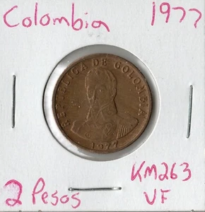 Coin Colombia 2 Pesos 1977 KM263 - Picture 1 of 1