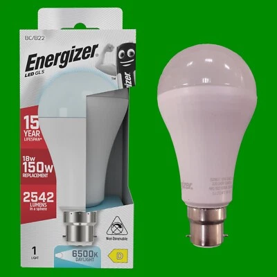 1x 18W (=150W) Energizer GLS BC B22 LED Light Bulb Lamp 6500K Daylight 2542Lm - Image 1 of 3