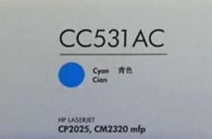 HP CC531AC Cyan LaserJet Toner Cartridge - Zdjęcie 1 z 2
