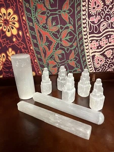 Kit Armonizador Torre Varita Cristal Selenita Energía Directa ¡FUERA! ¡8 Piezas! - Imagen 1 de 4