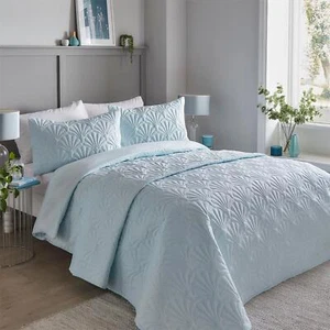 Serene Cavali 100% Polyester Soft Pinsonic Duvet Cover Set in Duck Egg Blue - Picture 1 of 5