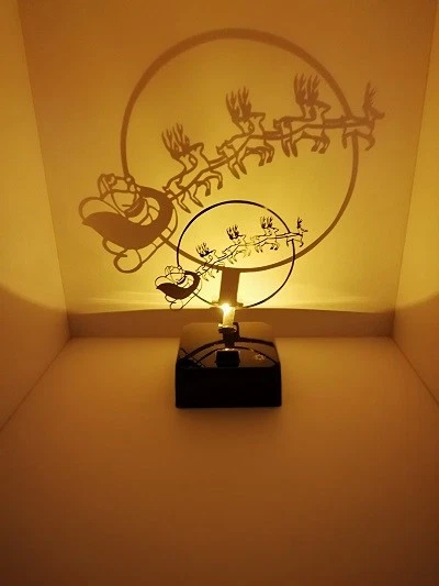 LED Tischleuchte Shadow Weihnachten Lampe Nikolaus Projektion Schatten kabellos  - Bild 1 von 3